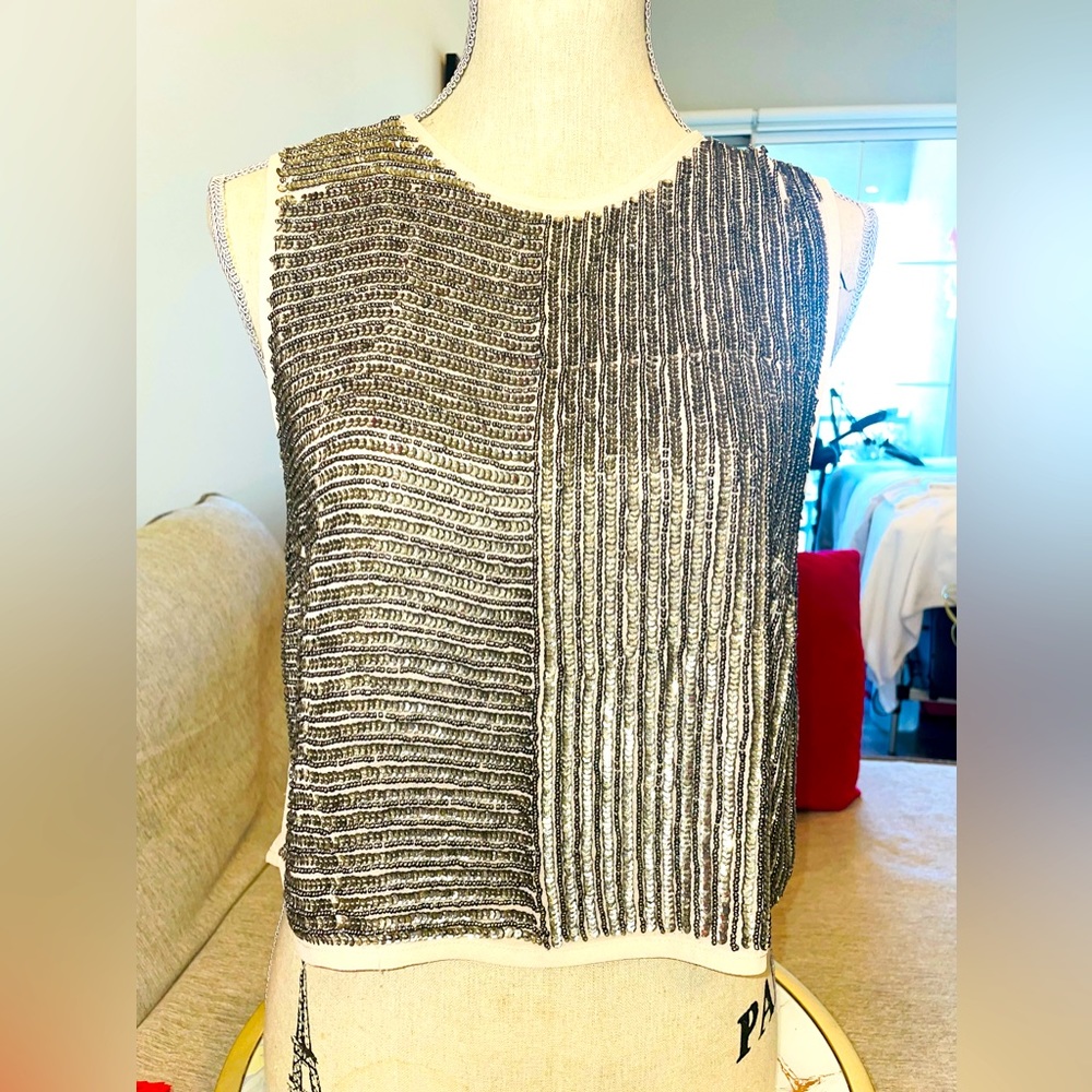 Sequence and sheer light peach blouse